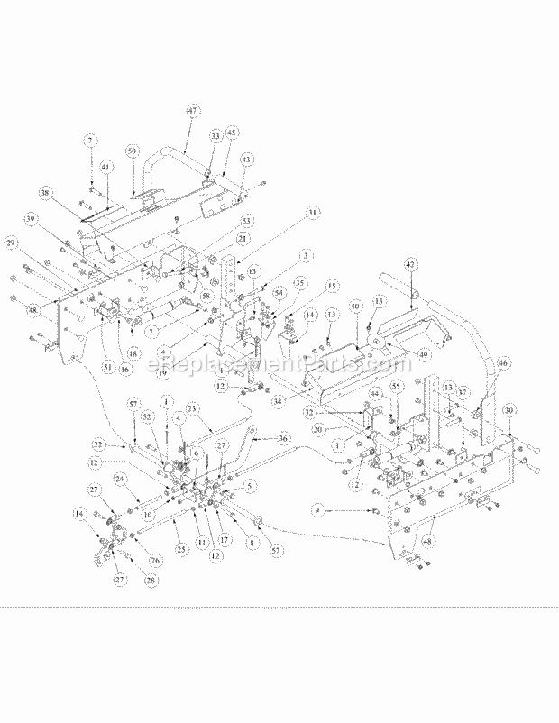 Control Assembly Diagram and Parts List for M48-KWS 53AB5D4M150 Cub Cadet Sprayer